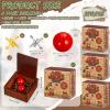 Gejoy 3 Packs Metal Jacks Set with 36 Metal Jacks and 6 Red Rubber Balls in Wooden Box Retro Jackstones Game for Adults Christmas End of Year Family Gatherings Gifts Birthday Party Favors view 2