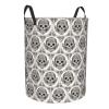 Mexican Skull Printing Personalized Circular Dirty Clothes Hamper-Standable Design Works In Bathroom & Closet view 2