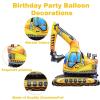 4PCS Self-Standing Engineering Vehicle Balloon Large 4D Foil Construction Excavator Party Decoration, Easy to Inflate, Birthday, Shower & Construction Theme Supplies view 3