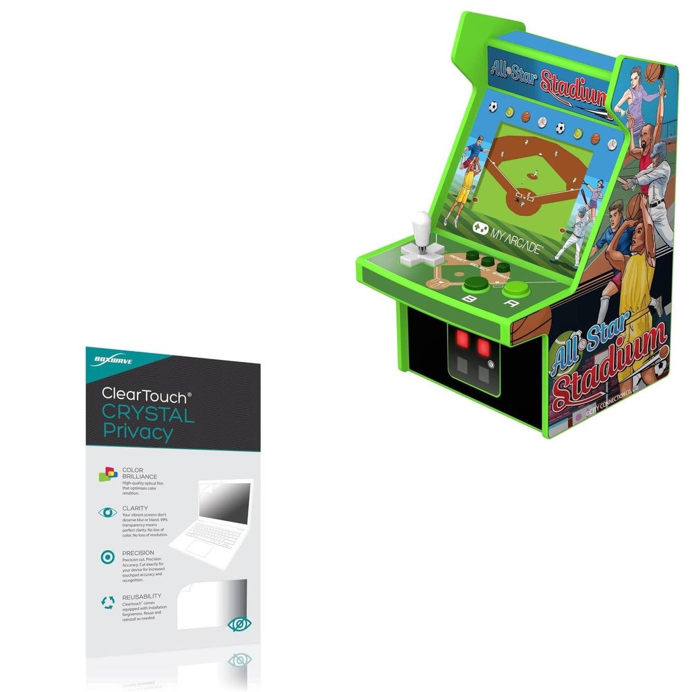 BoxWave Screen Protector Compatible With My Arcade All-Star Stadium Micro Player - ClearTouch Crystal Privacy (2-Pack), Privacy Screen Protector Flexible Film Clear