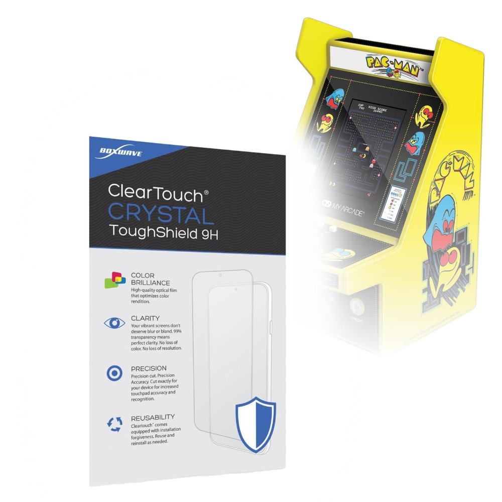 BoxWave Screen Protector Compatible with My Arcade Pac-Man Micro Player Pro - ClearTouch Crystal ToughShield 9H (2-Pack), Clear 9H Tough Flexible Film Screen Protector