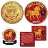 2026 Year of The Horse Chinese Lunar New Year of The Horse Gold Plated JFK Kennedy Half Dollar Collectible Coin view 1