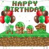 134Pcs Pixel Birthday Party Supplies for Birthday Decorations Serves 24 Guests view 1