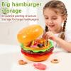 76 Pcs Fast Food Play Set with Giant Burger Storage  Cutting Play Food Toys for Kids Kitchen Aged 3 4 5, Includes Pizza, Burger, Fries & Ice Cream, Birthday Gift for Boys Girls view 2