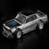 GT-R V8 Drift Hakosuka RHD (Right Hand Drive) Silver Chrome with Black Hood and Top 1/64 Diecast Model Car by Pop Race PR640330 view 1