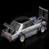 GT-R V8 Drift Hakosuka RHD (Right Hand Drive) Silver Chrome with Black Hood and Top 1/64 Diecast Model Car by Pop Race PR640330 view 2