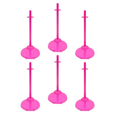 6 Pieces Doll Stand with Adjustable Waist Clip, Doll Accessory for 10-12 Inch Dolls, Quick Installation, Multifunctional and, Rose Pink