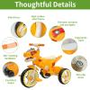 Dinosaur Kids Tricycle for Rider- Toddlers Kid Trike Bike Big Wheel with Music, Storage Basket,Light Wheel, Indoor/Outdoor Preschool Daycare Kids Bike,Best Gift for 3-7 Year Old Girls & Boys (Yellow) view 3