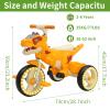 Dinosaur Kids Tricycle for Rider- Toddlers Kid Trike Bike Big Wheel with Music, Storage Basket,Light Wheel, Indoor/Outdoor Preschool Daycare Kids Bike,Best Gift for 3-7 Year Old Girls & Boys (Yellow) view 4