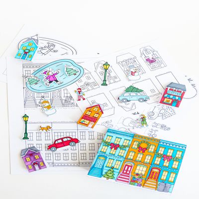 A Brighter Year Color-Your-Own Winter Village: