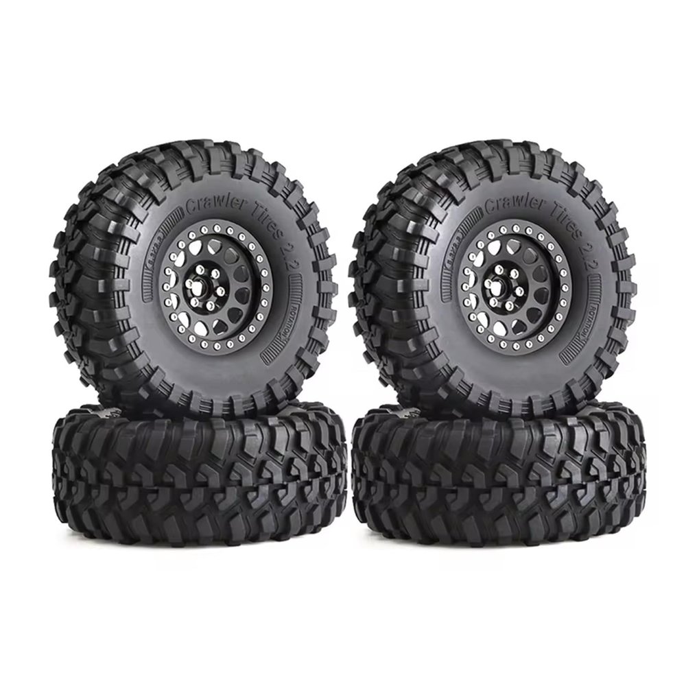 Rc Car Wheel Rim Tire for Axial SCX10 for Wraith for Capra for Traxxas TRX4 D90 1/10 RC Crawler Car 4pcs 135mm Metal 2. Beadlock Wheel Rim Tire Set