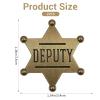 1 Pcs Sheriff Badge and 1 Pcs Deputy Sheriff Badge, Dress-Up Custom Metal Brooch Police Badges Pin Western Cop Star Old West Prop for Kids, Adults view 2