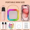 Karaoke Machine for Kids,2025New Mini Portable Karaoke Toys, Karaoke Speaker with 2 Wireless Microphone & Light for Home Party for Adults (Pink-1Mic) view 3