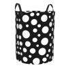Black White Polka Dot Printing Personalized Circular Dirty Clothes Hamper-Standable Design Works In Bathroom & Closet view 2