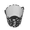 Black White Polka Dot Printing Personalized Circular Dirty Clothes Hamper-Standable Design Works In Bathroom & Closet view 3