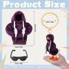 6 Set 7inch Desk Goose Outfits, Mini Desktop Goose Clothes Desk Goose Accessories Set for Magnetic Goose Statue ( Purple Hoodie+ Sunglasses+ Necklace ) view 2