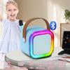 Karaoke Machine for Kids,2025New Mini Portable Karaoke Toys, Karaoke Speaker with 2 Wireless Microphone & Light for Home Party for Adults (Blue-2Mic) view 3