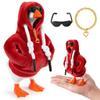 6 Set 7inch Desk Goose Outfits, Mini Desktop Goose Clothes Desk Goose Accessories Set for Magnetic Goose Statue ( Red Hoodie+ Sunglasses+ Necklace ) view 1