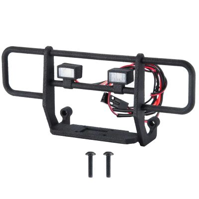AQWBTYD Rc Car Bumper Compatible with TRX4M K10 1/18 RC Crawler Car Upgrade Parts Plastic Front Bumper with Lights Accessories