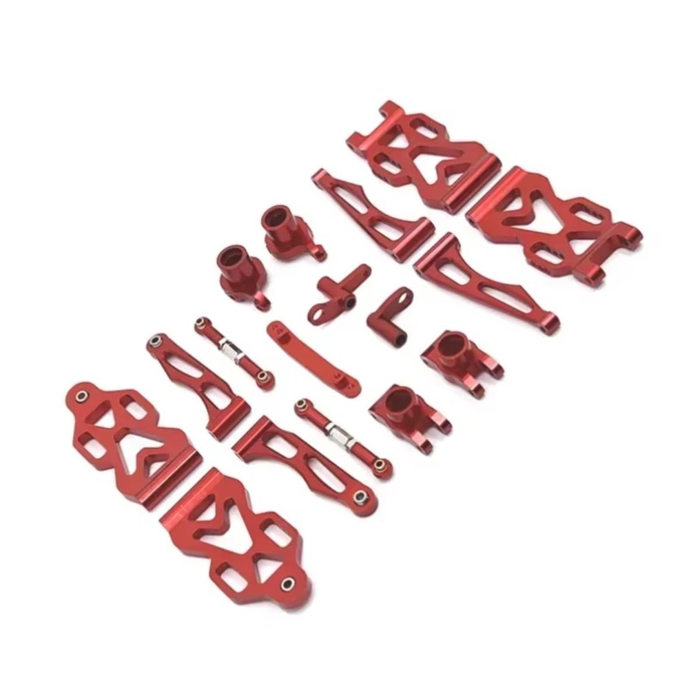 For SCY For JJRC 16101 16102 16103 16104 16106 16201 1/16 Metal For Swing Arm Steering Cup Connecting Rod Set Rc Car Parts Replacement Use Rc Steering Cups(Red)