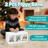 2 Pcs Piggy Bank for Kids Girls Boys, Wooden Give Save Spend Bank for Money Saving Box, Rustic Coin Banks for Adults, Change Coin Jar for Piggy Bank Toy, Early Ideas for Kids view 4