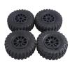 Rc Car Wheel Rim Tire for Axial SCX10 RR10 1:10 RC Rock Crawler 4PCS 118X44mm 2. Inch Rubber Tyres & Plastic Beadlock Wheel Rim(Black) view 1