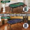 Scpoloco Poker Table Foldable, Portable Poker Table for Texas Holdem Poker and Blackjack, 8 Player Folding Poker Tables with Double-Sided Poker Mat, Padded Rails & Cup Holders, Casino Grade Felt view 2
