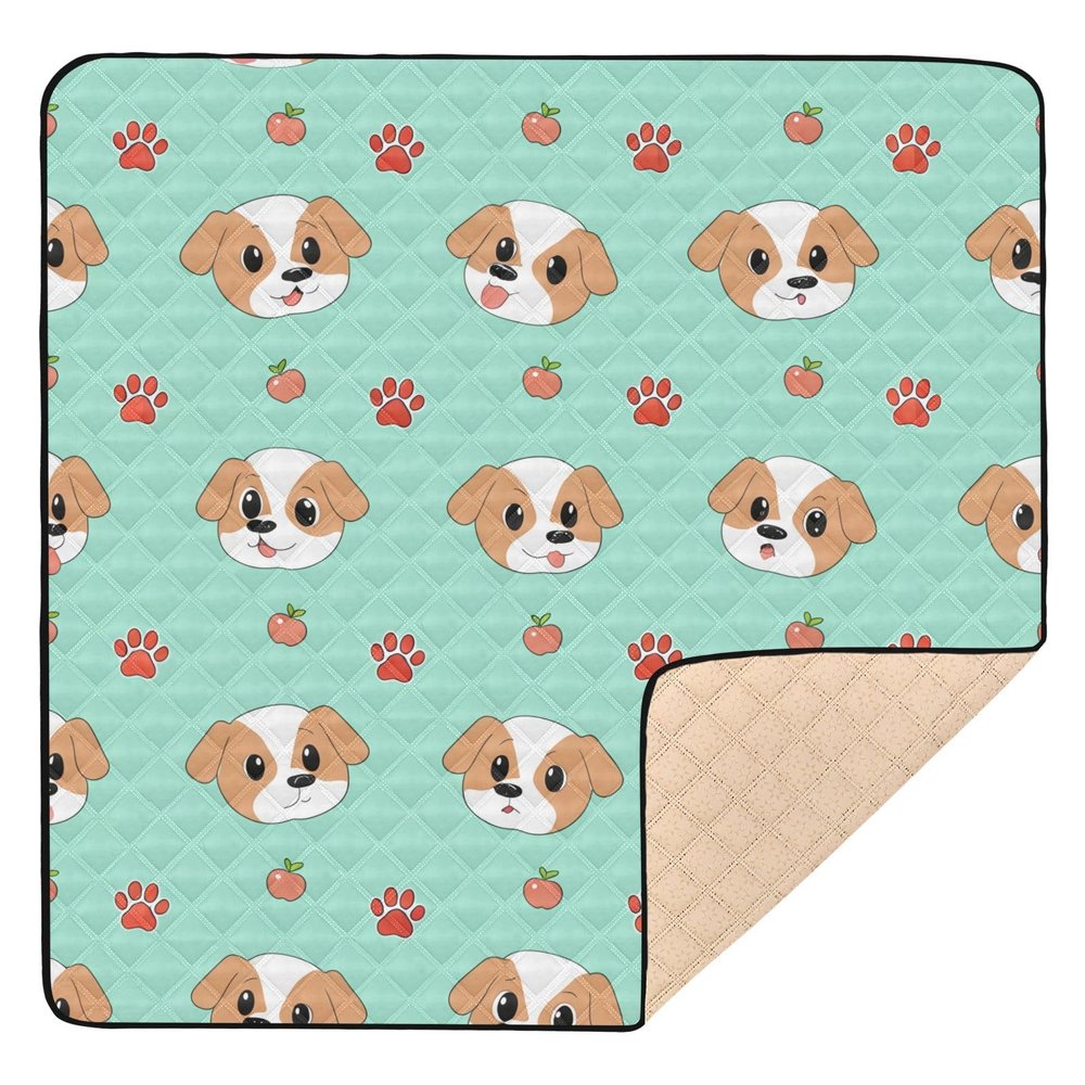 Kigai Cute Dogs Baby Play Mat for Floor 50'' x 50'' Soft & Anti- Slip Crawling Mat Playpen Mat Waterproof Foldable Playmat for Infants, Babies, Toddlers