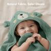 Blissful Diary Muslin Baby Hooded Towel 2 Pack, Soft & Absorbent Bath Towel for Infant, Toddler, Unisex, Baby Gift, Newborn Essentials, Bear & Lamb view 3
