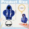 6 Set 7inch Desk Goose Outfits, Mini Desktop Goose Clothes Desk Goose Accessories Set for Magnetic Goose Statue ( Dark Blue Hoodie+ Sunglasses+ Necklace ) view 2