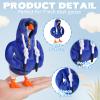 6 Set 7inch Desk Goose Outfits, Mini Desktop Goose Clothes Desk Goose Accessories Set for Magnetic Goose Statue ( Dark Blue Hoodie+ Sunglasses+ Necklace ) view 3