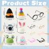 linastu 6 Set 7inch Desk Goose Outfits, Mini Desktop Goose clothes Desk Goose Accessories Set for Magnetic Goose Statue (Animal Hats+ Sunglasses) view 2
