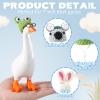 linastu 6 Set 7inch Desk Goose Outfits, Mini Desktop Goose clothes Desk Goose Accessories Set for Magnetic Goose Statue (Animal Hats+ Sunglasses) view 3