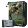 400 Card Binder 4 Pocket Big Dinosaur Roars Portable Trading Cards Holder Collector Album for Sports Game Cards 50 Pages Removable Sleeves Double Sided Pocket Sturdy Zipper Gifts Ready view 1