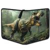 400 Card Binder 4 Pocket Big Dinosaur Roars Portable Trading Cards Holder Collector Album for Sports Game Cards 50 Pages Removable Sleeves Double Sided Pocket Sturdy Zipper Gifts Ready view 2