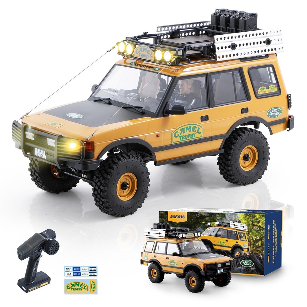 BEEZRC FMS 1/10 FCX10 RC Crawler Officially Authorized Land Rover Series, Camel Trophy Edition RC Model 4WD RC Rock Truck, 2.4Ghz Hobby Grade, RC Off Road Vehicle for Adults RS (Discovery)