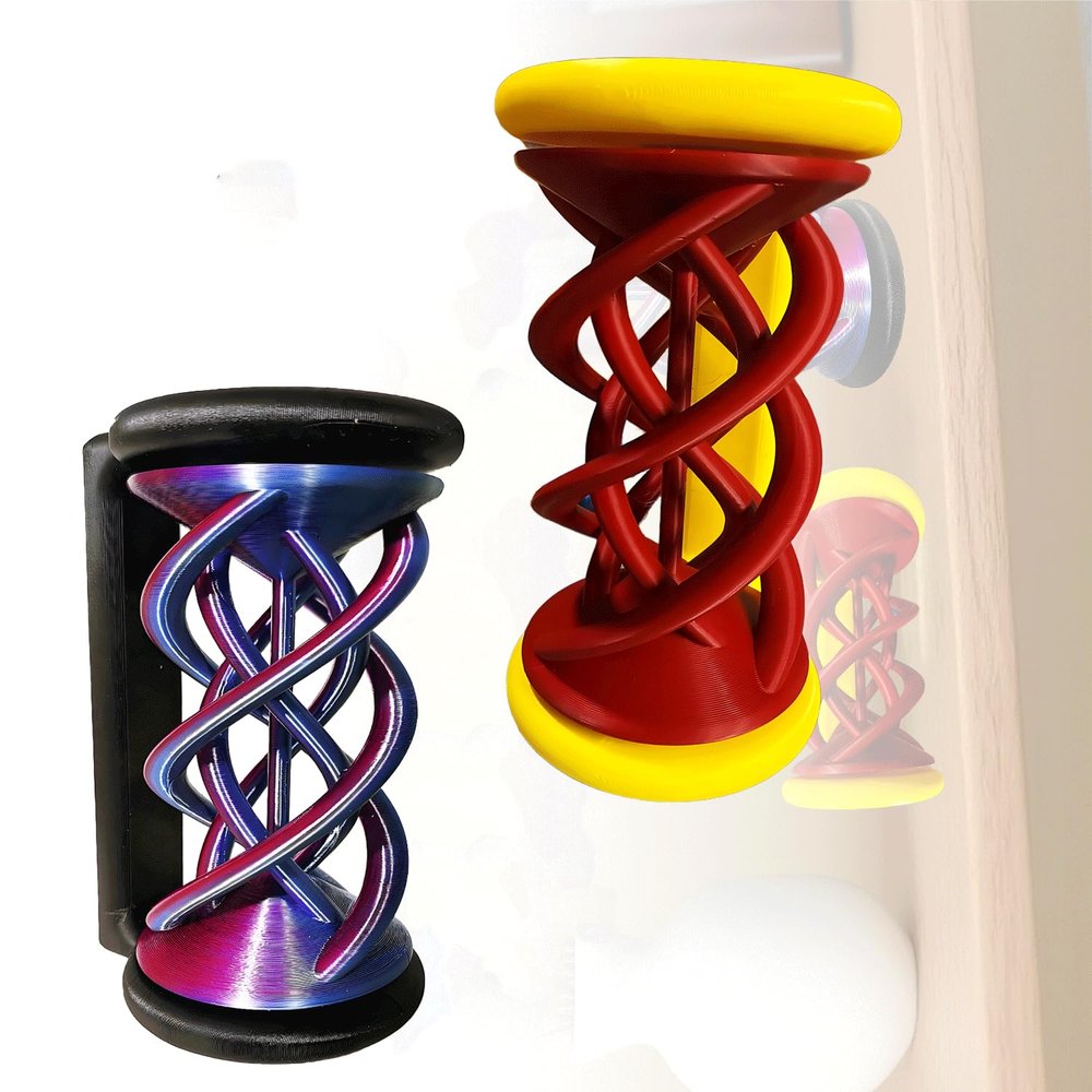3D Printed Twister Spinning Helix Optical Illusion, Funny Spiral Desk Sculpture Fidget Toys for Adults, Spiral Vortex Decoration, Stress Relief Fidget Spinner for Office or Home (Both)