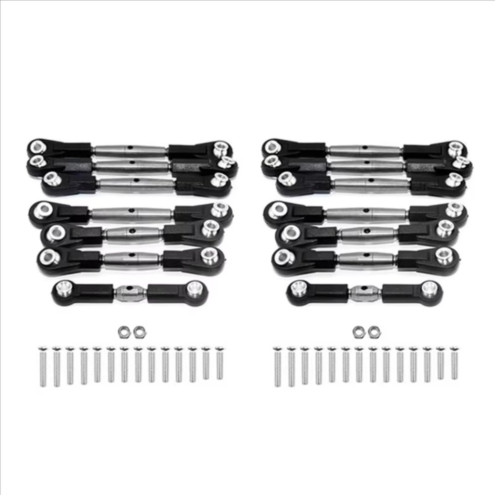 Compatible with Tamiya for TT-02B 1/10 RC Car Upgrades Parts Modification Accessories 14Pcs Steering Link Rod Linkage Servo Set RC Car Accessories