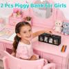2 Pcs Piggy Bank for Kids Girls Boys, Wooden Give Save Spend Bank for Money Saving Box, Rustic Coin Banks for Adults, Change Coin Jar for Piggy Bank Toy, Early Ideas for Kids view 3