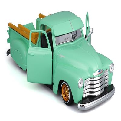 1950 Chevrolet 3100 Pickup Truck Lowrider in Light Green - Diecast 1:24 Scale Model by Maisto