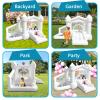 Causeair Inflatable White Bounce House with Ball Pit,Bounce Castle Indoor & Outdoor Use,Bouncy House with Blower for Kids 3-8 view 2