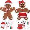 2 Pcs DIY Felt Christmas Gingerbread Man Set with 50 Pcs Detachable Ornaments Large Gingerbread Man DIY Decorations Christmas Door Wall Hanging Xmas Gifts for Xmas Winter Holiday Party Decorations view 1