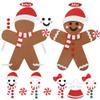 2 Pcs DIY Felt Christmas Gingerbread Man Set with 50 Pcs Detachable Ornaments Large Gingerbread Man DIY Decorations Christmas Door Wall Hanging Xmas Gifts for Xmas Winter Holiday Party Decorations view 3