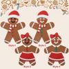 2 Pcs DIY Felt Christmas Gingerbread Man Set with 50 Pcs Detachable Ornaments Large Gingerbread Man DIY Decorations Christmas Door Wall Hanging Xmas Gifts for Xmas Winter Holiday Party Decorations view 4
