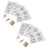 2Set Heat Shrink Sheet, Translucent Shrinky Paper Sheets Cartoon Characters Shrink Plastic Kit with Keychains Accessories and Pencils for DIY view 1