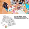 2Set Heat Shrink Sheet, Translucent Shrinky Paper Sheets Cartoon Characters Shrink Plastic Kit with Keychains Accessories and Pencils for DIY view 2