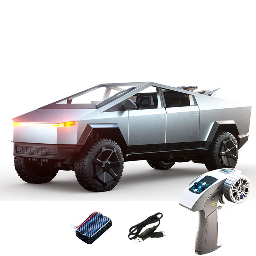 wheelfun C8817-A 1/18 4 * 4 Remote Control Off Road Vehicle RC Crawler Car Model 2 Speed RTR Alloy Shell Mini Motorcycle LED Light Hobby Grade Model for Adult(Silver)
