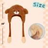 Deletoys Animal Plush Hat with Moving Jumping Ears Pop Up Beating Hat Plush Cosplay Dress Up Funny Gift for Kids Adult, Cute Dog view 2
