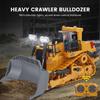 BICRKTOMXY 1:24 2.4G Alloy RC Bulldozer, 9CH All Terrains RC Equipment Construction Vehicles with Lights and Sound Effects, Gifts for Adults Hobbyist (RTR Version) view 2