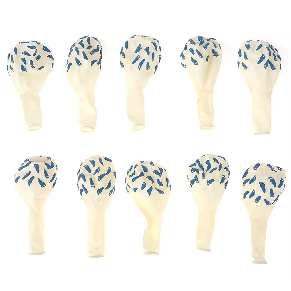 10PCS Pink Baby Footprint Balloons, 10 Inch Latex Balloons Set for Baby Shower Birthday Party Decorations (Blue feet)
